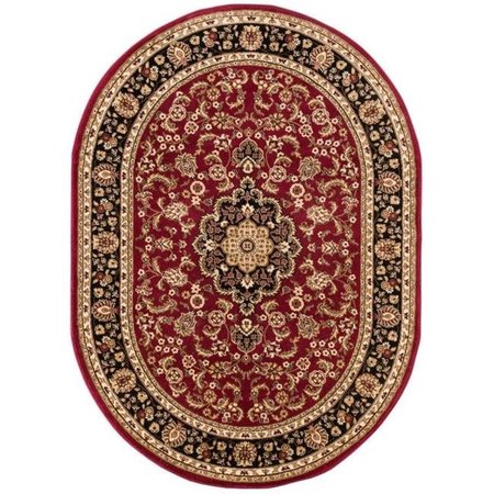 WELL WOVEN Well Woven 54100-6O Medallion Kashan Traditional Oval Rug; Red - 6 ft. 7 in. x 9 ft. 6 in. 54100-6O
